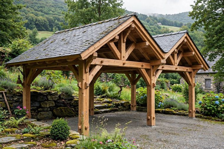 Carport mit Doppelgiebel