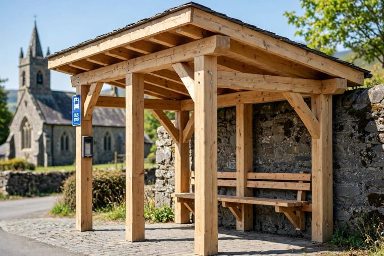 Unterstand aus Massivholz